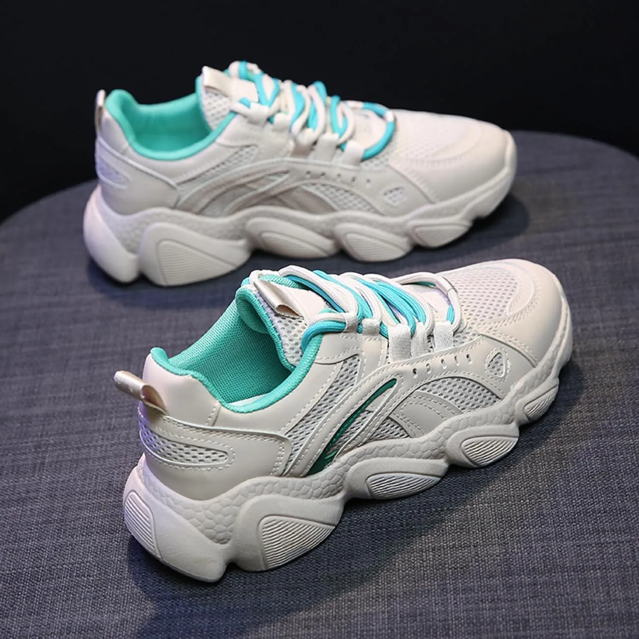 Women's Fashion Platform Sneakers Colorful Breathable Mesh Casual Jogging Walking Shoes