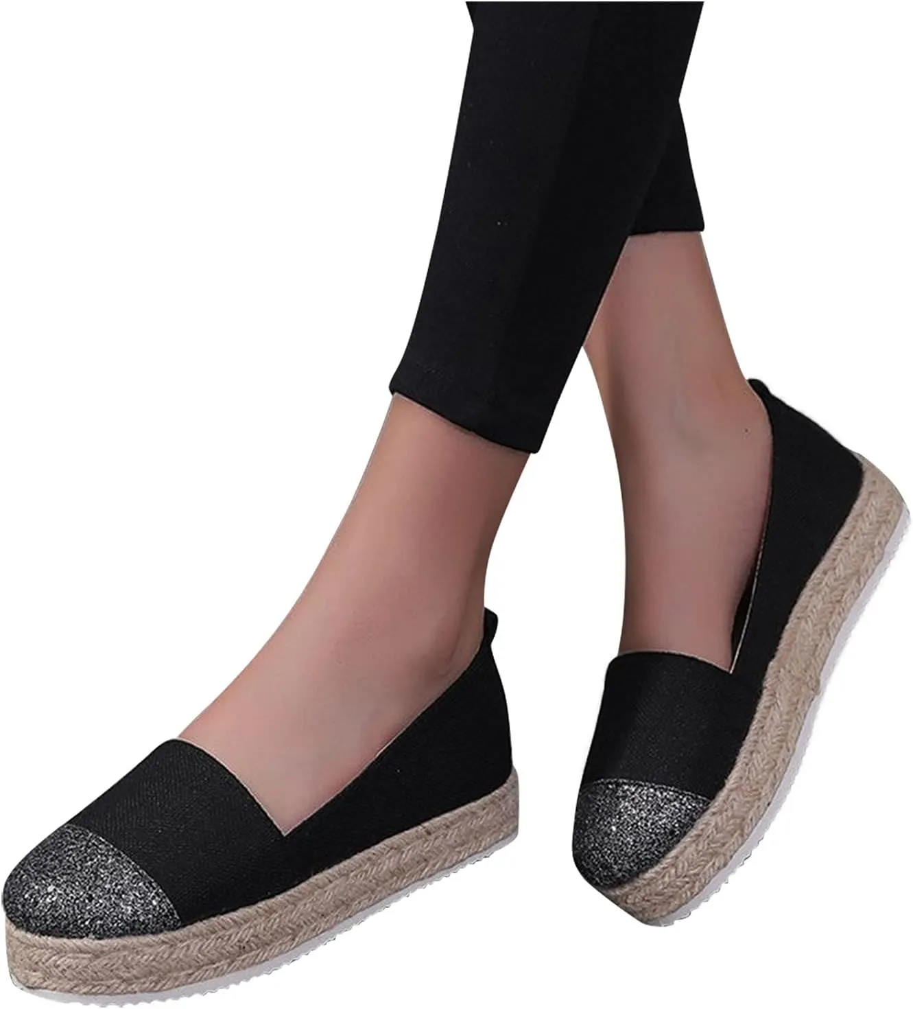 Women's Fashion Solid Casual Shoes Rope Canvas Platform Color Shoes Woven Women's casual shoes Casual Mens Walking Shoes