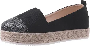 Women's Fashion Solid Casual Shoes Rope Canvas Platform Color Shoes Woven Women's casual shoes Casual Mens Walking Shoes