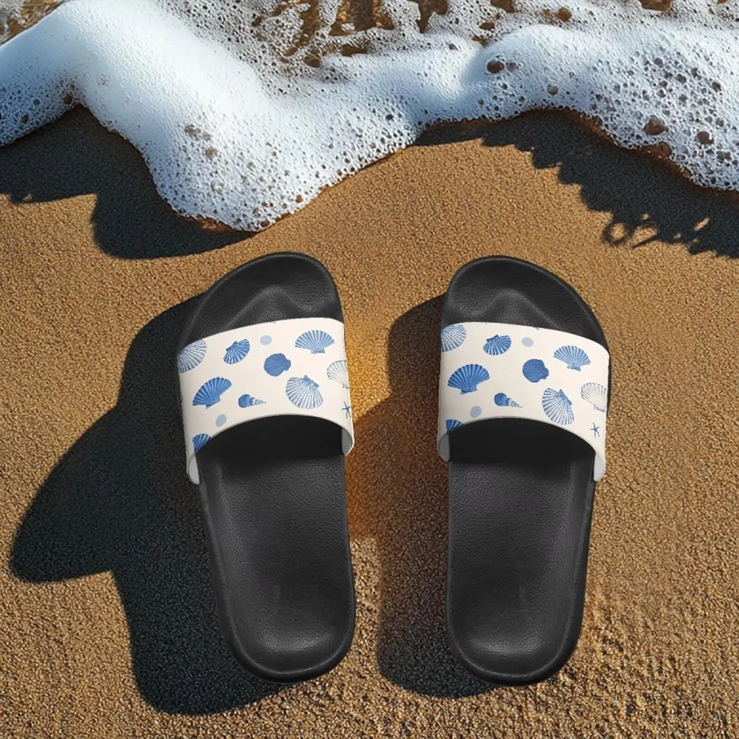 Women's Floral Printed Beach Sandals Non-Slip Soft Comfort Slide Sandals Cartoon Animal House Slippers Filp-Flops for Ladies Girls Gift for Wife Daughters Sisters Size 5-10