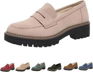 Womens Loafers Comfortable Dress,Chunky Platform Penny Loafers Lug Sole Slip On Fall Shoes Work Business Casual Shoes