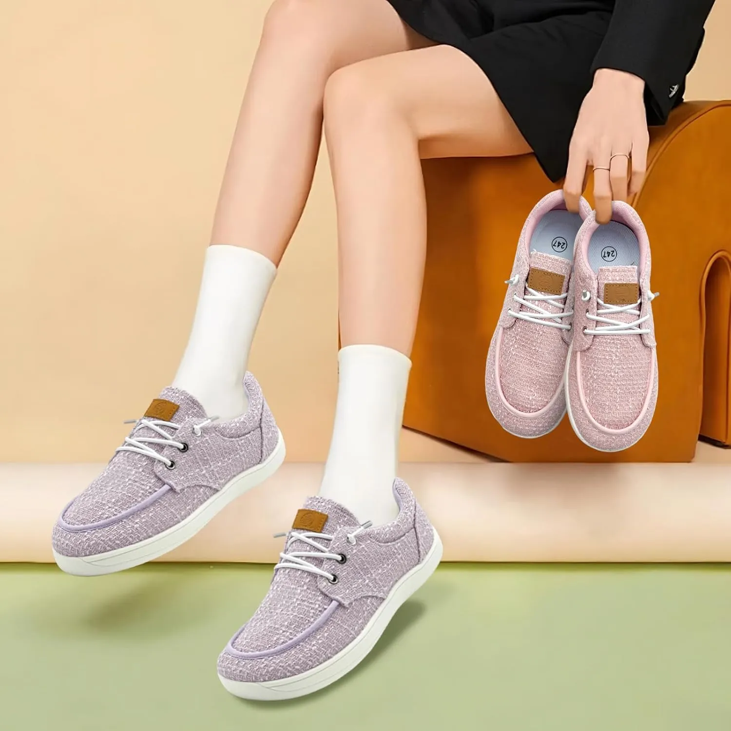 Women's Loafers Slip Ons Shoes Casual Comfortable & Lightweight Canvas Loafers Flats Walking Sneakers, Loafers Size 5.5-Size 12