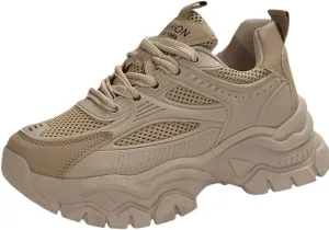 Women's Mesh Chunky Sneakers, Breathable Low Top Running Sports Shoes, Casual Outdoor Walking Trainers