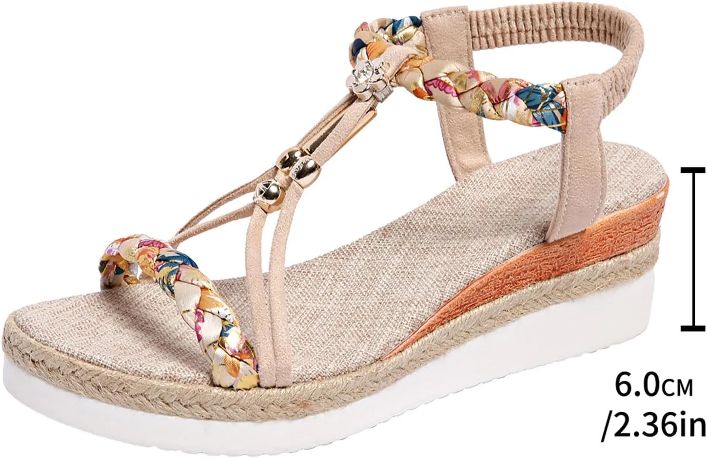 Womens Open Toe Elastic Ankle Strap Casual Sandals Dressy Summer Wedge Shoes Flatform Espadrille Heels 2025