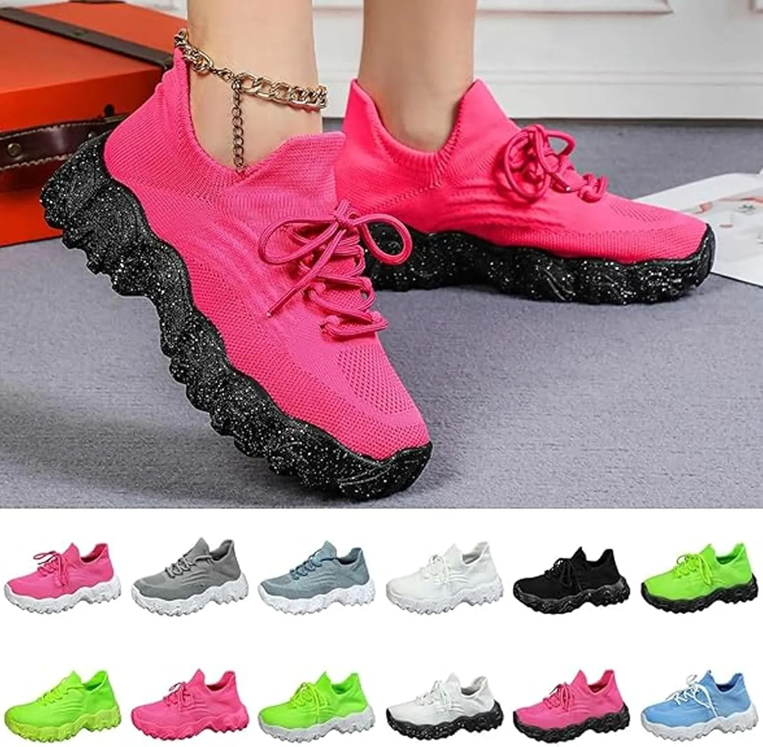 Womens Orthopedic Shoes Hands Free Slip on Walking Shoe Comfotable Casual Sneakers with Arch Support