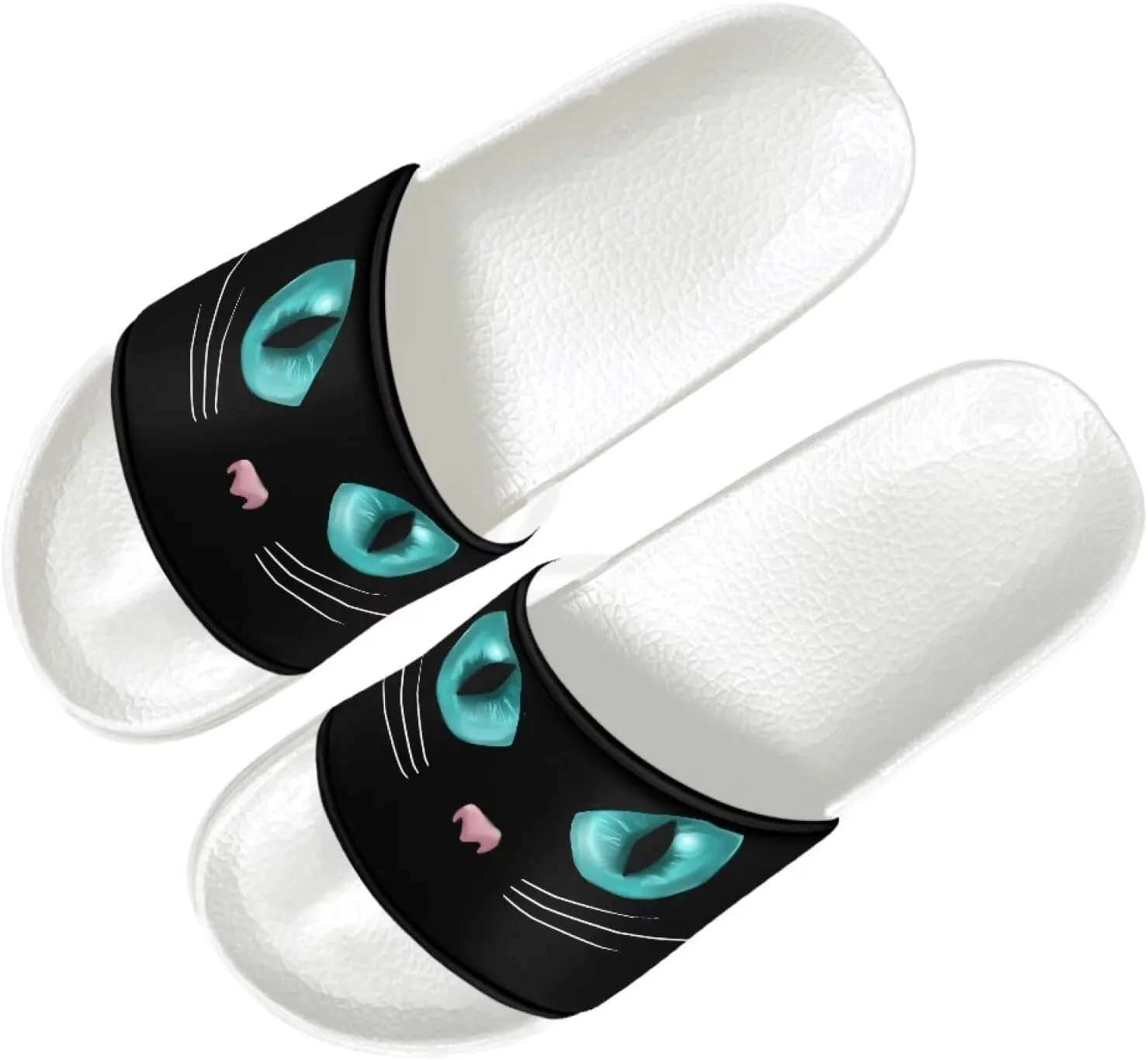 Womens Pillow House Comfy Slide Sandals Open Toe White Flat Shoes Leather Slip On Sandals Quick Drying Slippers Pain Relief Footwear Easy to Clean