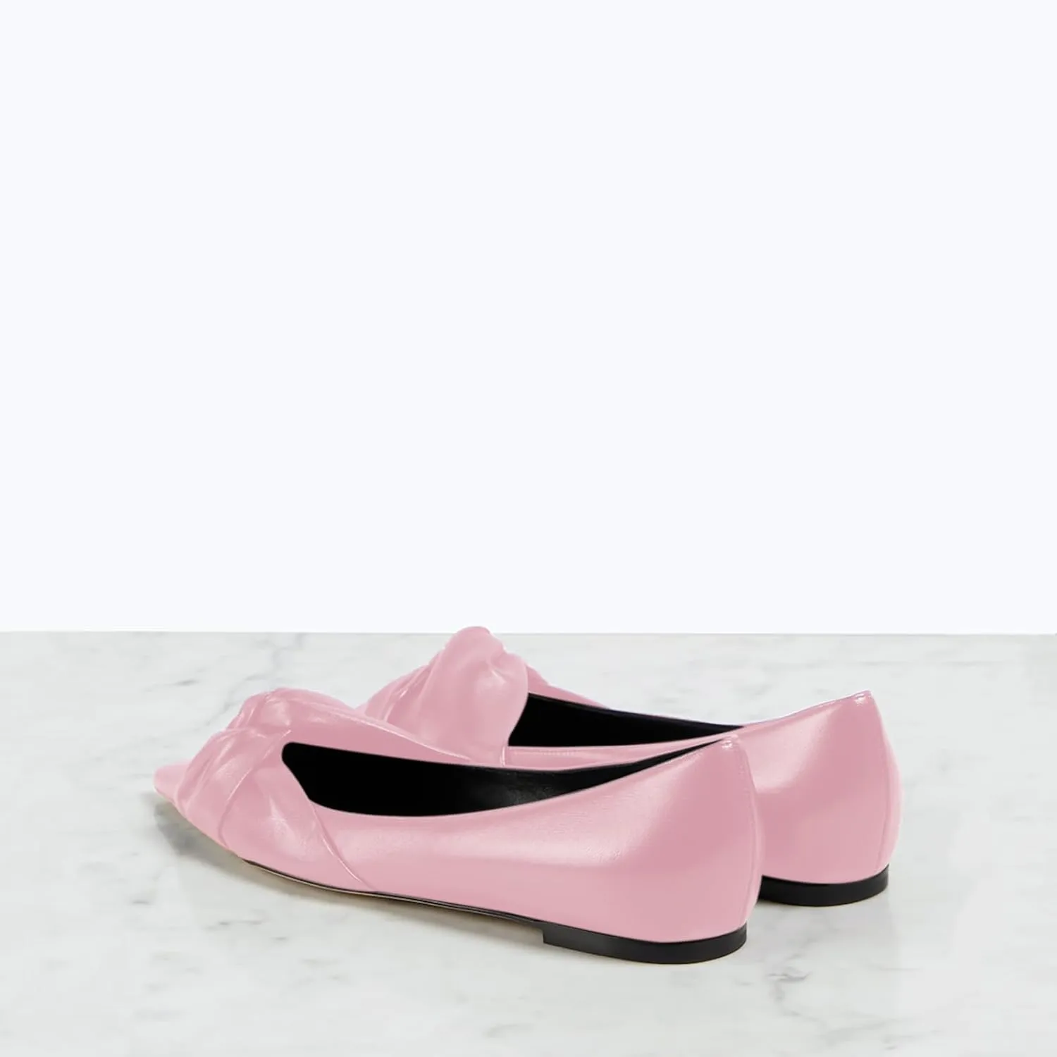 Women's Pointed Toe Slip On Ruched Knot Ballet Flats Fashion Casual Walking Office Flats Closed Toe Knotted Flat Shoes Dressy Chic Comfortable Shoes