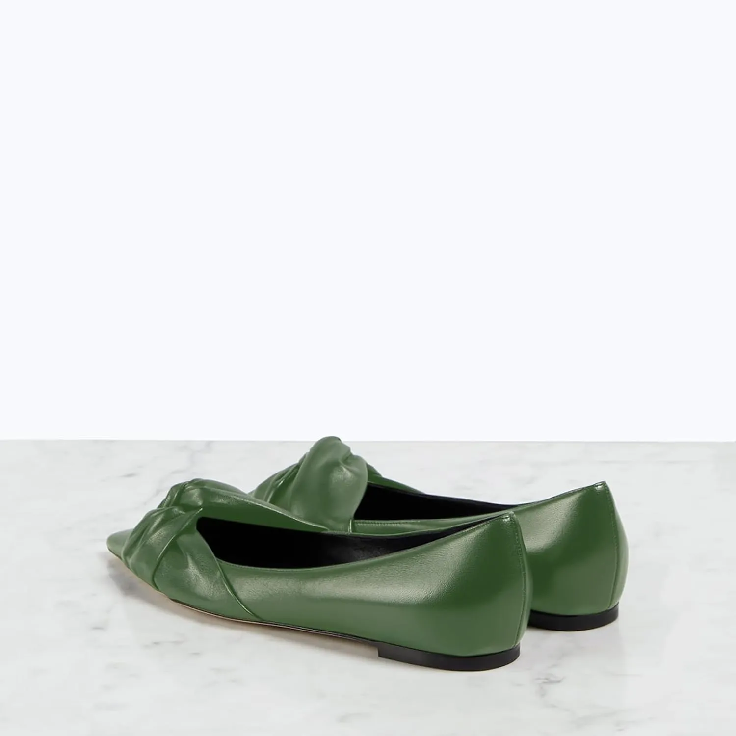 Women's Pointed Toe Slip On Ruched Knot Ballet Flats Fashion Casual Walking Office Flats Closed Toe Knotted Flat Shoes Dressy Chic Comfortable Shoes