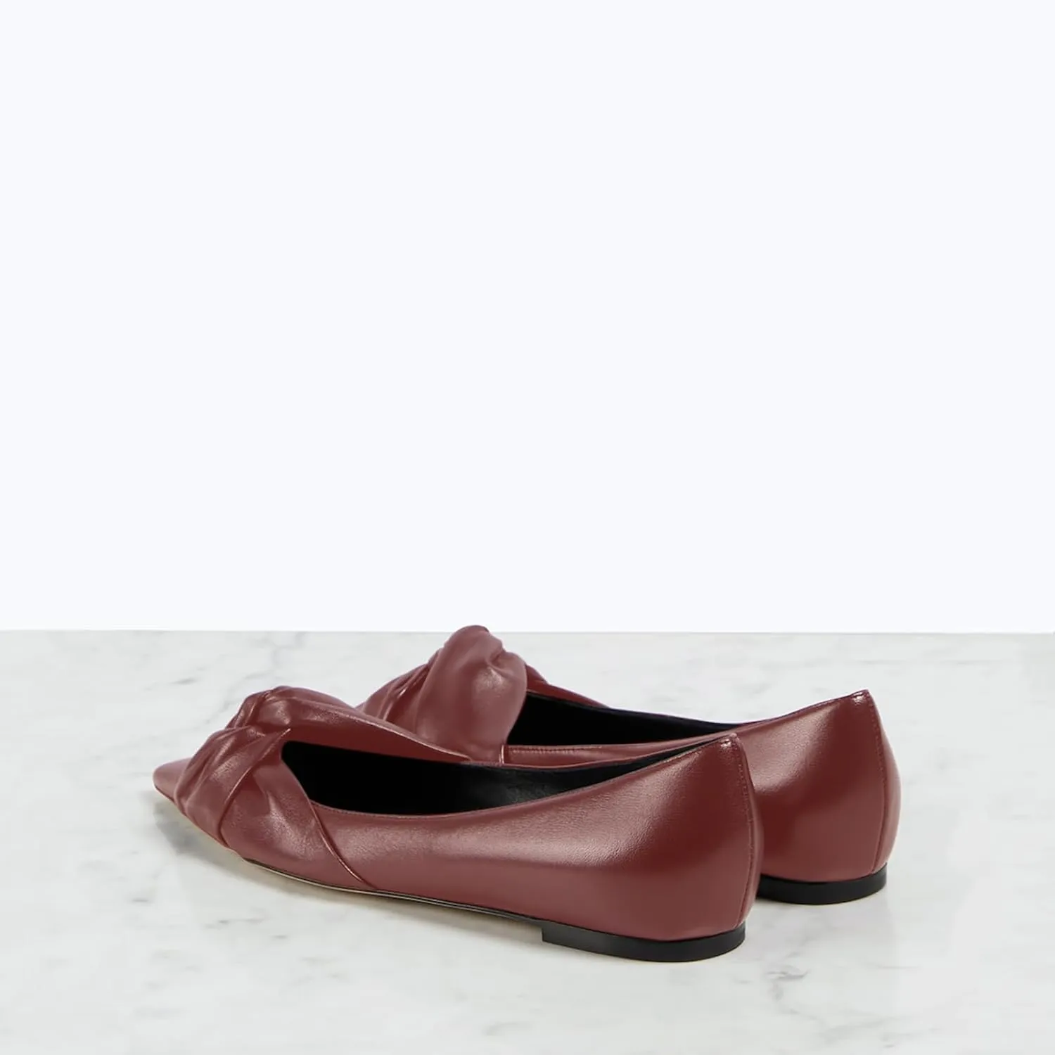 Women's Pointed Toe Slip On Ruched Knot Ballet Flats Fashion Casual Walking Office Flats Closed Toe Knotted Flat Shoes Dressy Chic Comfortable Shoes