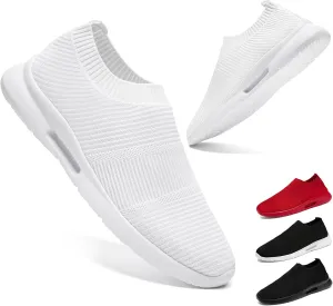 Womens Running Shoes Tennis Walking Gym Workout Athletic Slip on Fashion Sneakers Breathable Lightweight Sport Jogging Hiking Casual Shoe