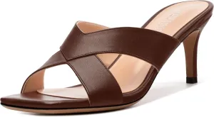 Womens Sandals Square Toe Kitten Heels Fashion Solid Matte Sandal 2.55 inch