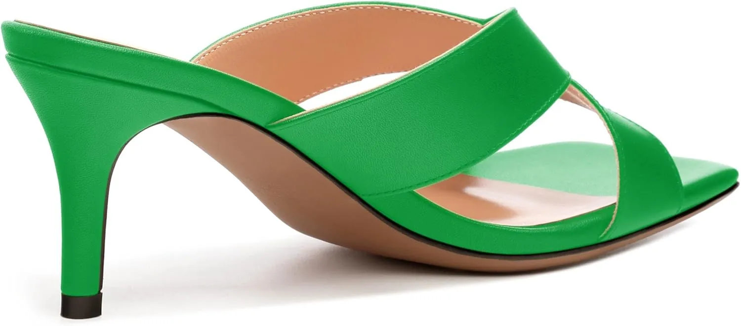 Womens Sandals Square Toe Kitten Heels Fashion Solid Matte Sandal 2.55 inch