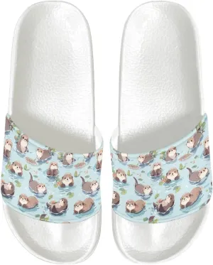Women's Slide Sandals Lightweight Comfort Athletic Sandals Slip On Casual Open Toe Summer Beach Spa Flip Flops Size 6-13.5