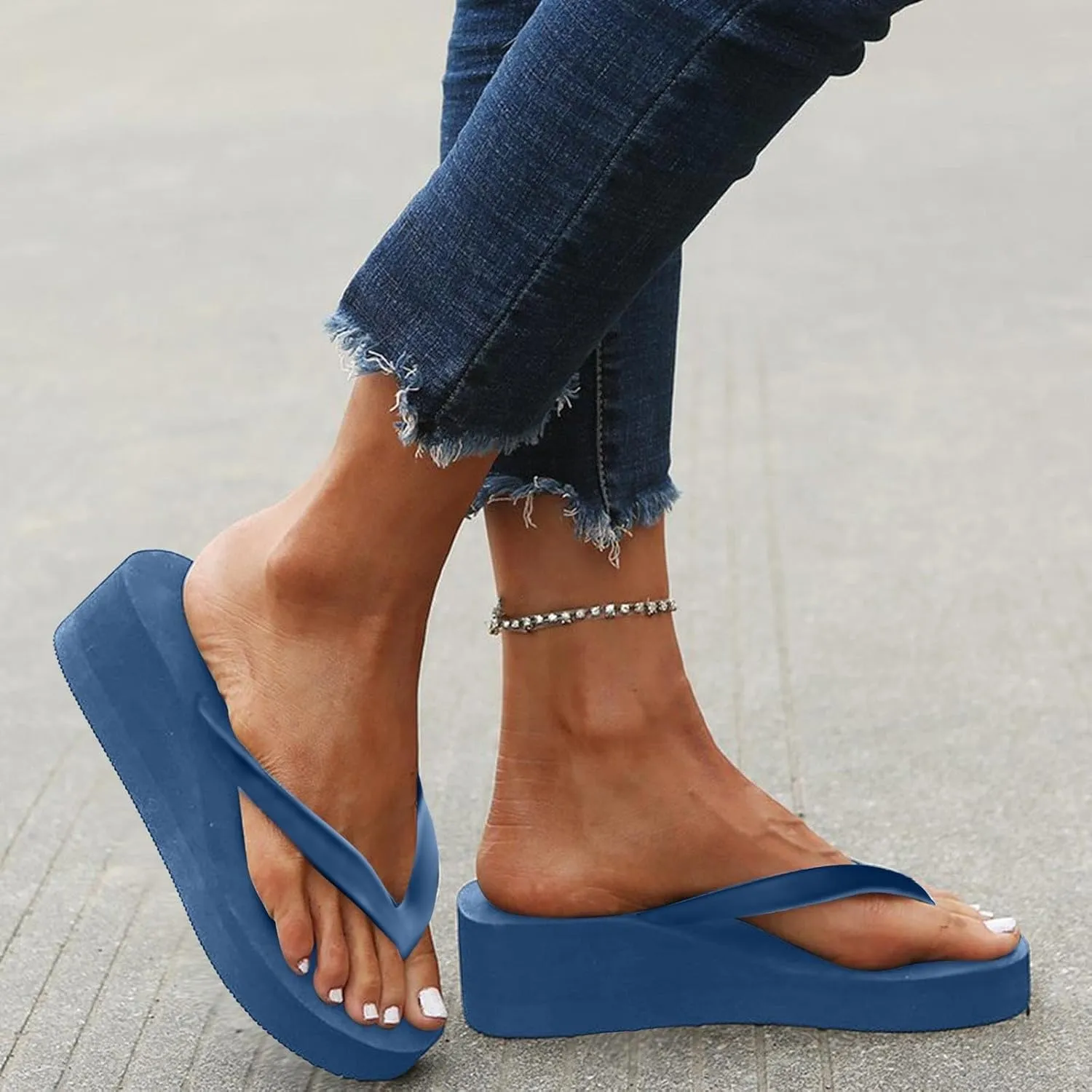 Womens Slip On Flip Flops Bow Beach Summer Gladiator Flat Cute Dressy Summer Sandals