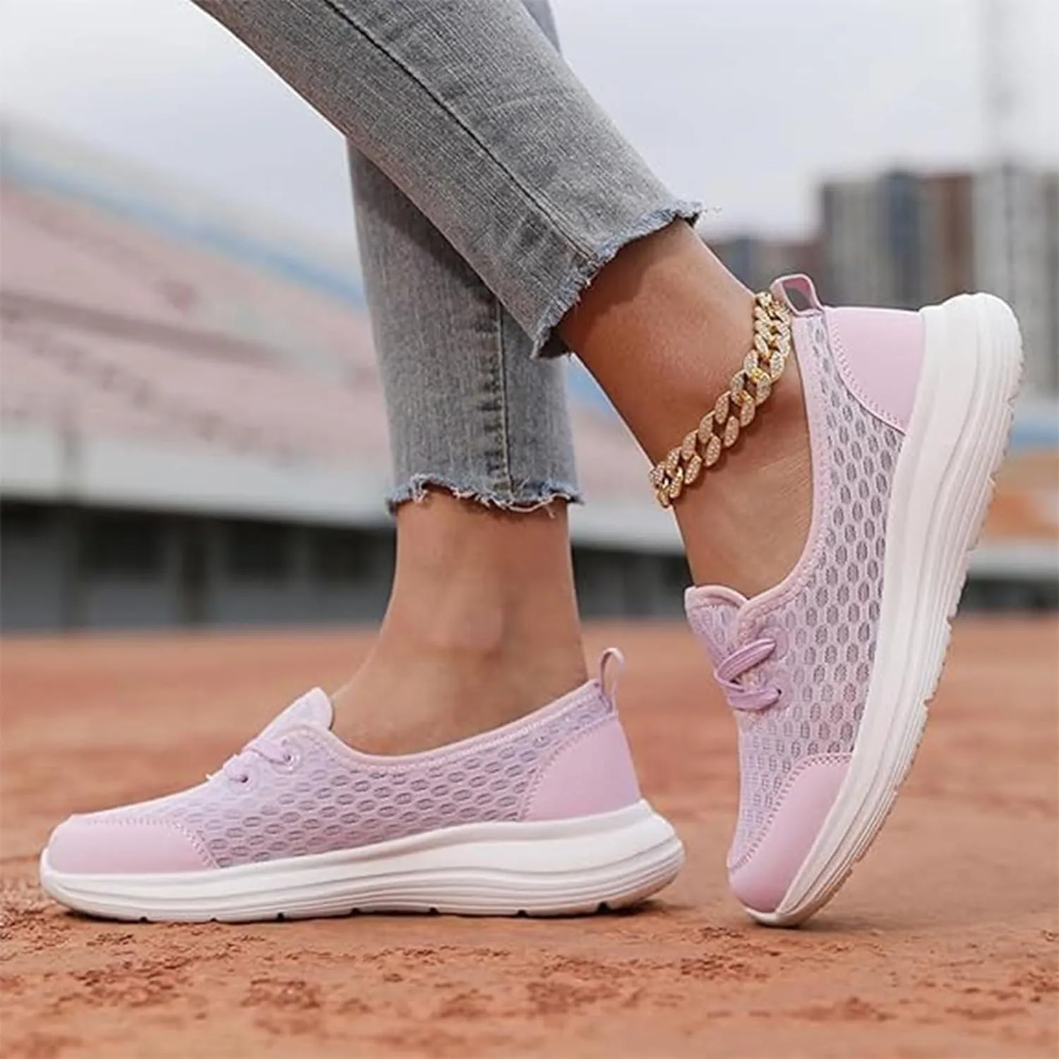 Women's Soft Sole Mesh Comfort Orthopedic Shoes, Women's Walking Sneakers with Arch Support