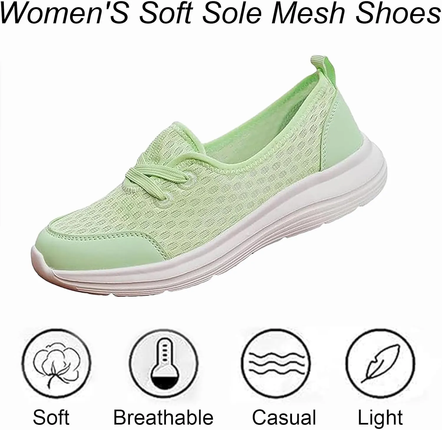 Women's Soft Sole Mesh Comfort Orthopedic Shoes, Women's Walking Sneakers with Arch Support