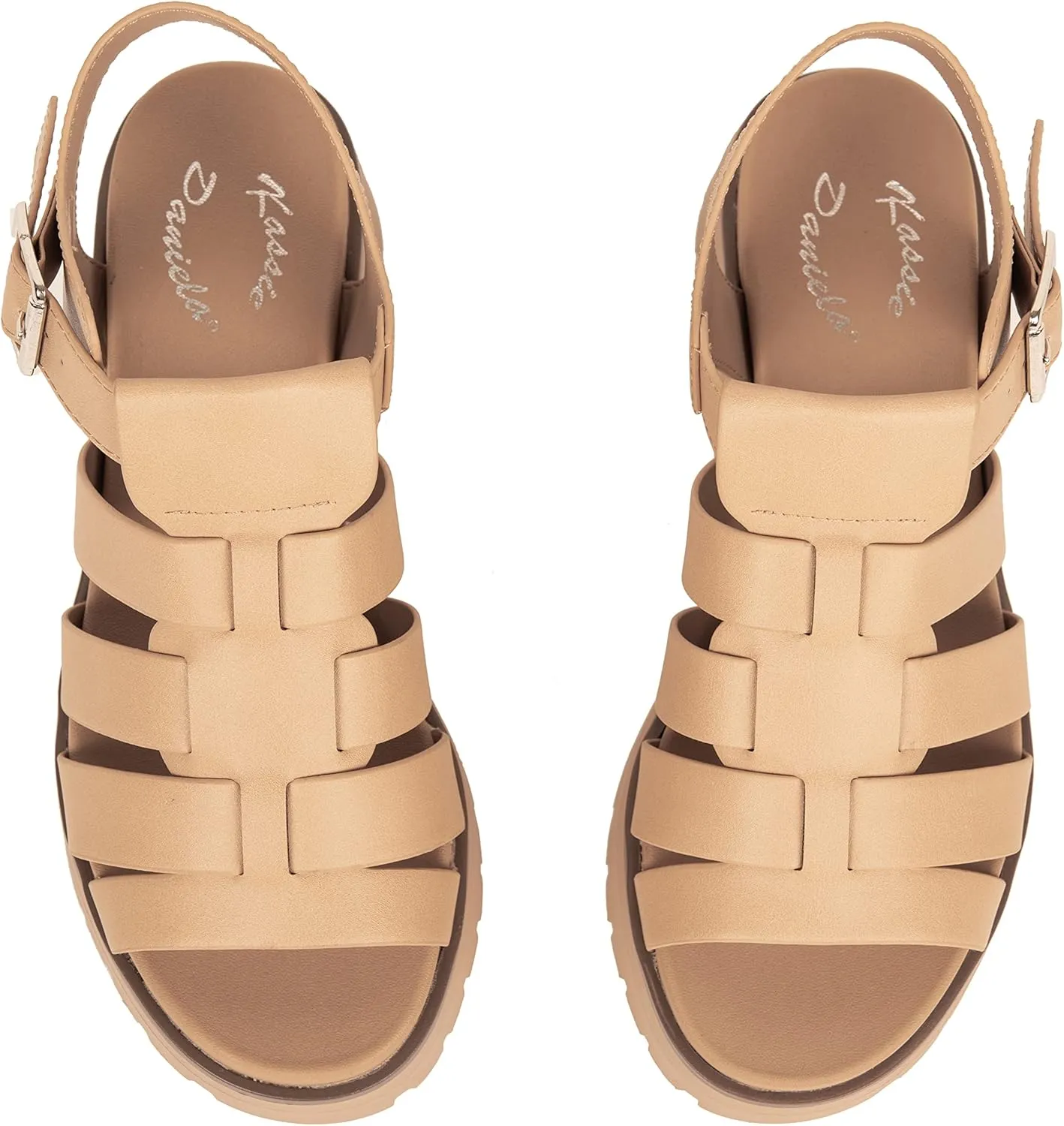 Women's Strappy Chunky Platform Sandals - Fashion Gladiator Sandals with Adjustable Buckle KAROL