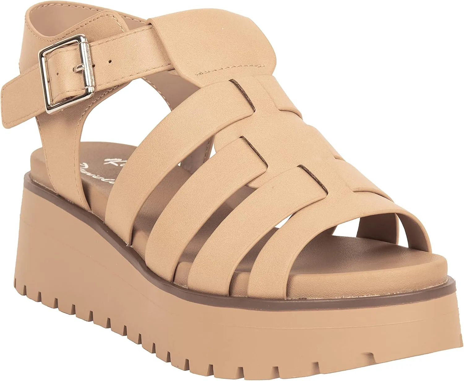 Women's Strappy Chunky Platform Sandals - Fashion Gladiator Sandals with Adjustable Buckle KAROL