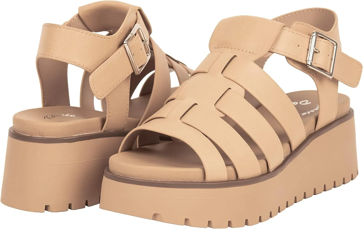 Women's Strappy Chunky Platform Sandals - Fashion Gladiator Sandals with Adjustable Buckle KAROL