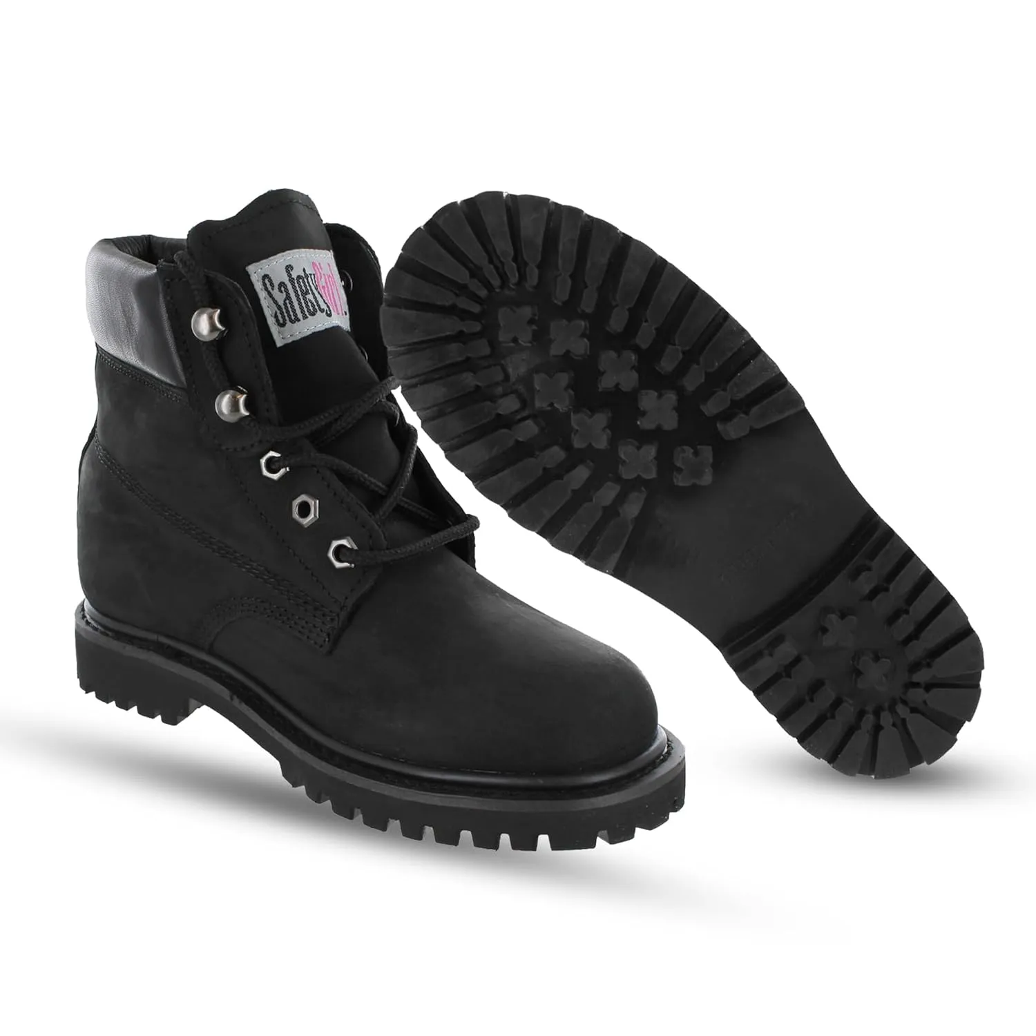 Women’s Work Boots | Waterproof Leather Work Boots for Women | Oil & Slip-Resistant Soft Toe Boots for Women | Premium Nubuck Leather | Lightweight and Comfortable | Black Leather - 9.5W