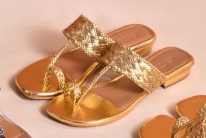 Woven Gold Flats