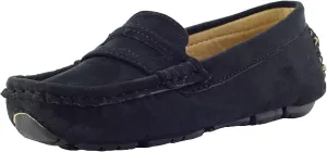 WUIWUIYU Boys Girls Casual Slip-ons Suede Penny Loafers Moccasins Shoes