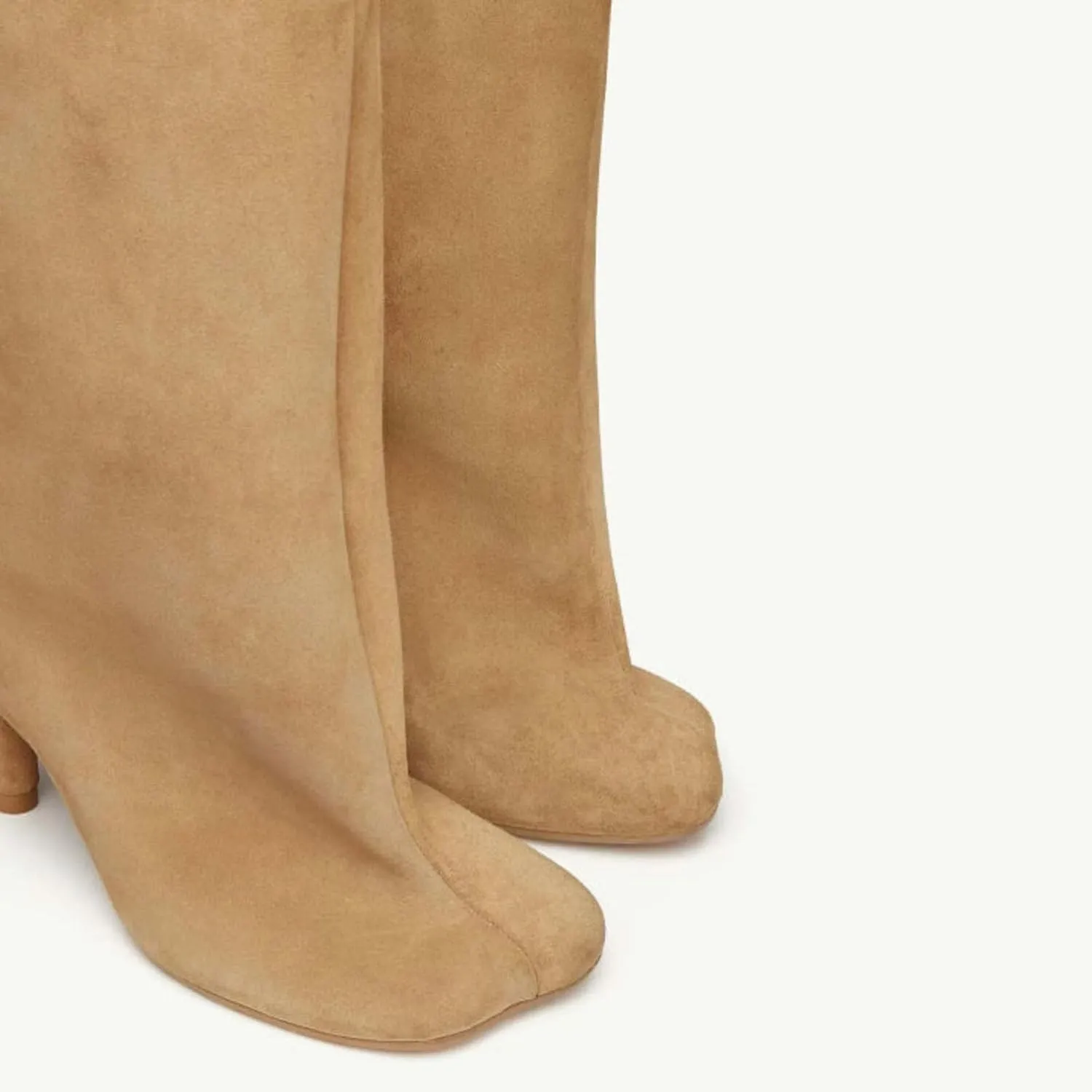 Yishaweiqi Camel Suede Knee High Boots for Women: Square Toe Stiletto Heel Long Tall Wide-Calf Comfortable Fall Boots