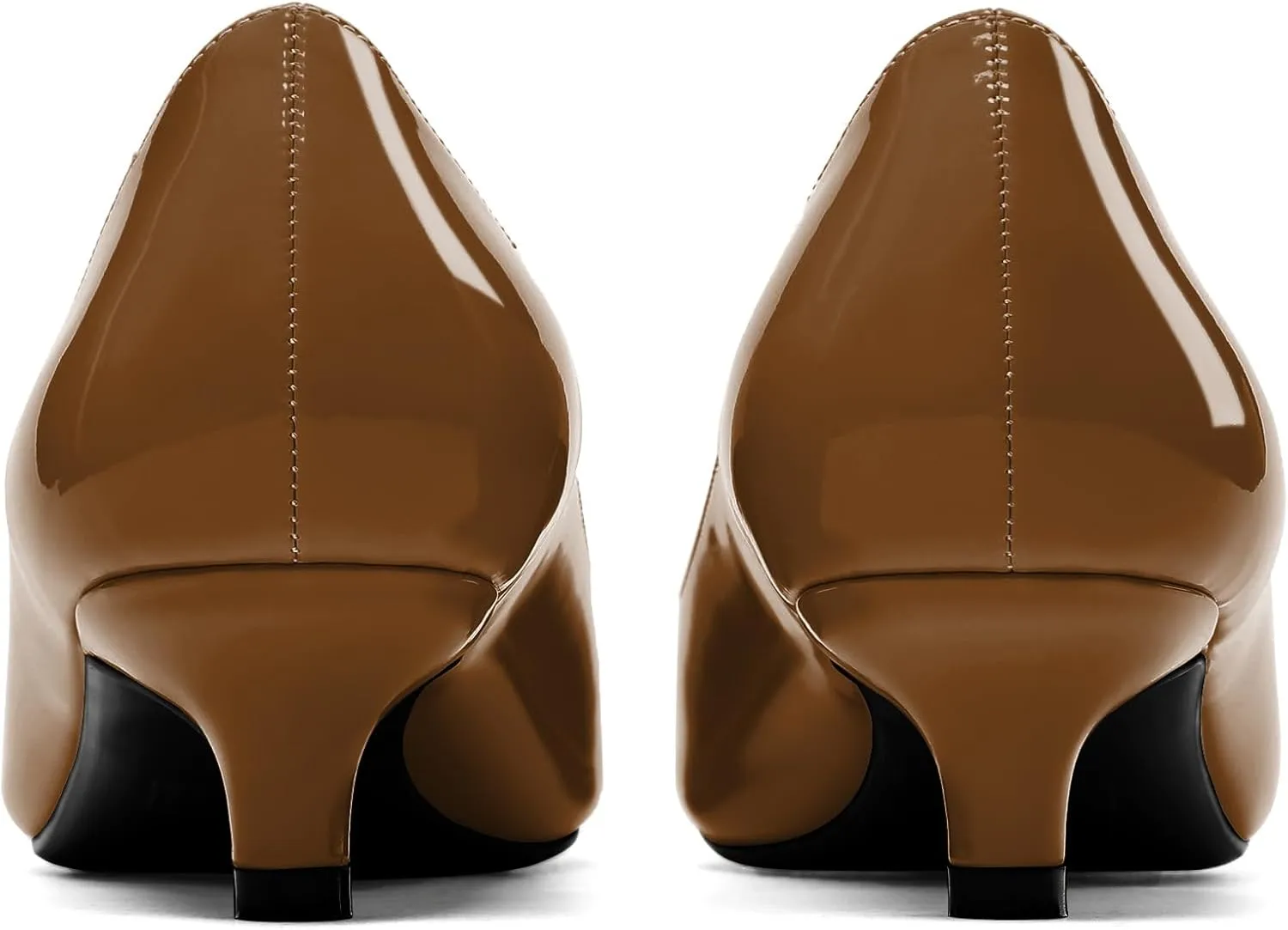 YODEKS Women's Low Kitten Heel Pumps Slip on Pointed Closed Toe 1.5 Inch Casual Office Work Dress Shoes