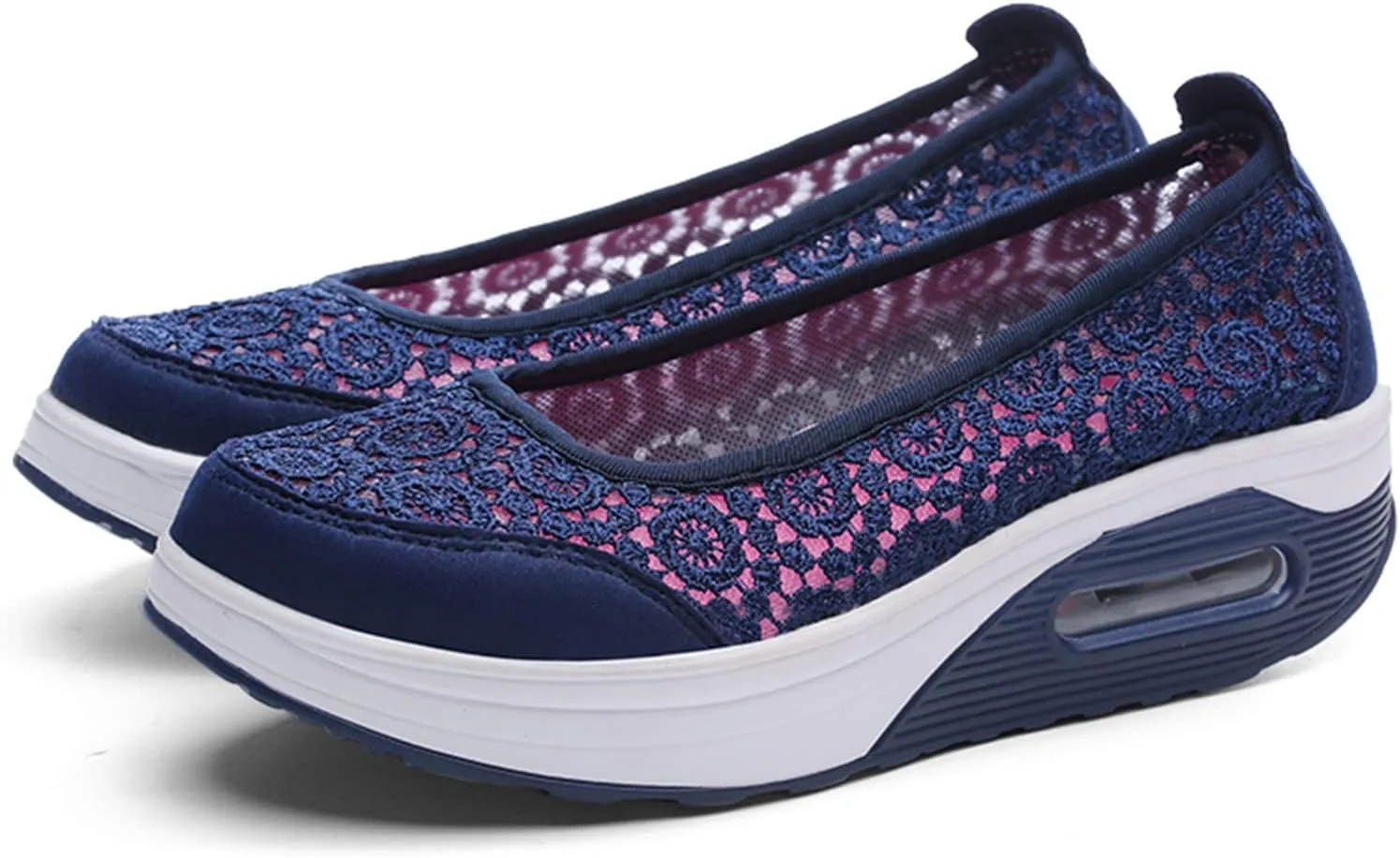 ZBYY Women Sneakers Comfort Slip On Wedges Shoes Breathable Platform Mesh Walking Shoes Nurse Shoes Mary Jane Shoes
